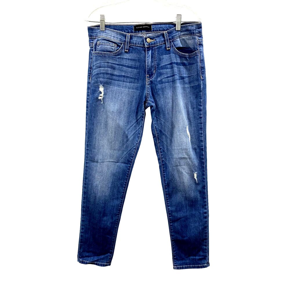 Mens Distressed Skinny Jeans by Flying Monkey Size 27